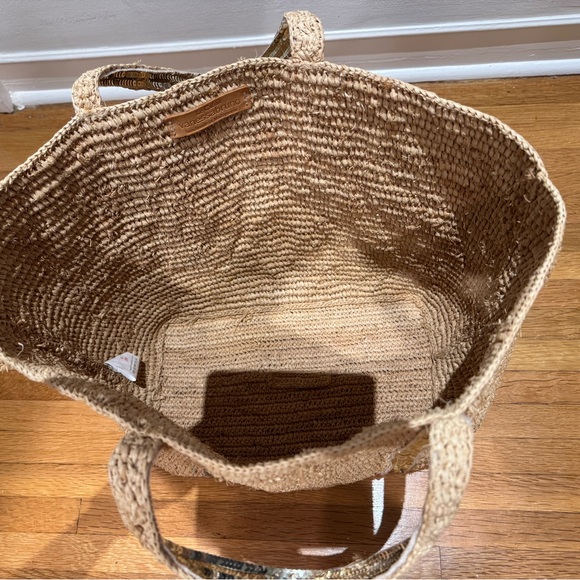 Vanessa Bruno Elegant Tan Woven raffia Tote Bag - Picture 3 of 4